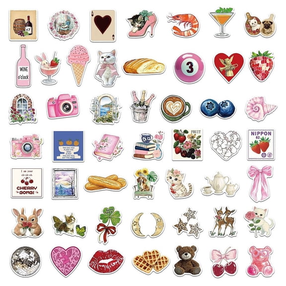 50pcs Millennium Storm PVC Sticker Labels Self-adhesion for Suitcase Skateboard Refrigerator Helmet Mobile Phone Shell Mixed color 30~66x45~76x0.3mm