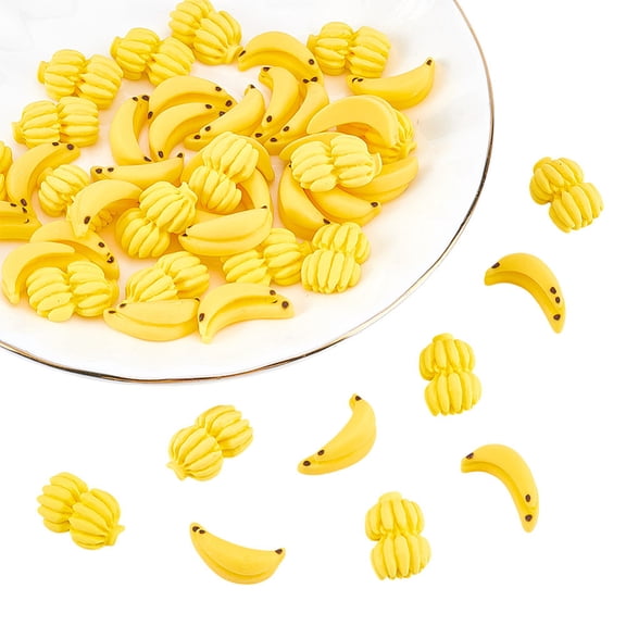 50pcs Mini Bananas Plastic Fruit Decor Cute 1/12 Scale Banana Models Artificial Banana Miniature Simulation Props