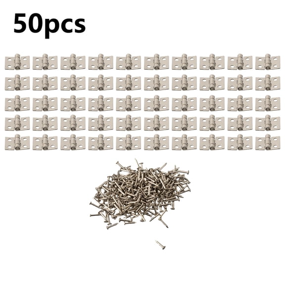 50pcs Mini Brass Cabinet Hinges 8x10mm for Small Craft Box Jewelry Case Door Gold Silver Solid Butt Hinges Hardware Accessories