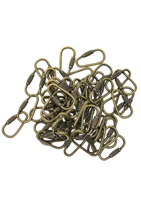 50pcs Mini Carabiner With Screw Lock Keyring Key Chain Hook