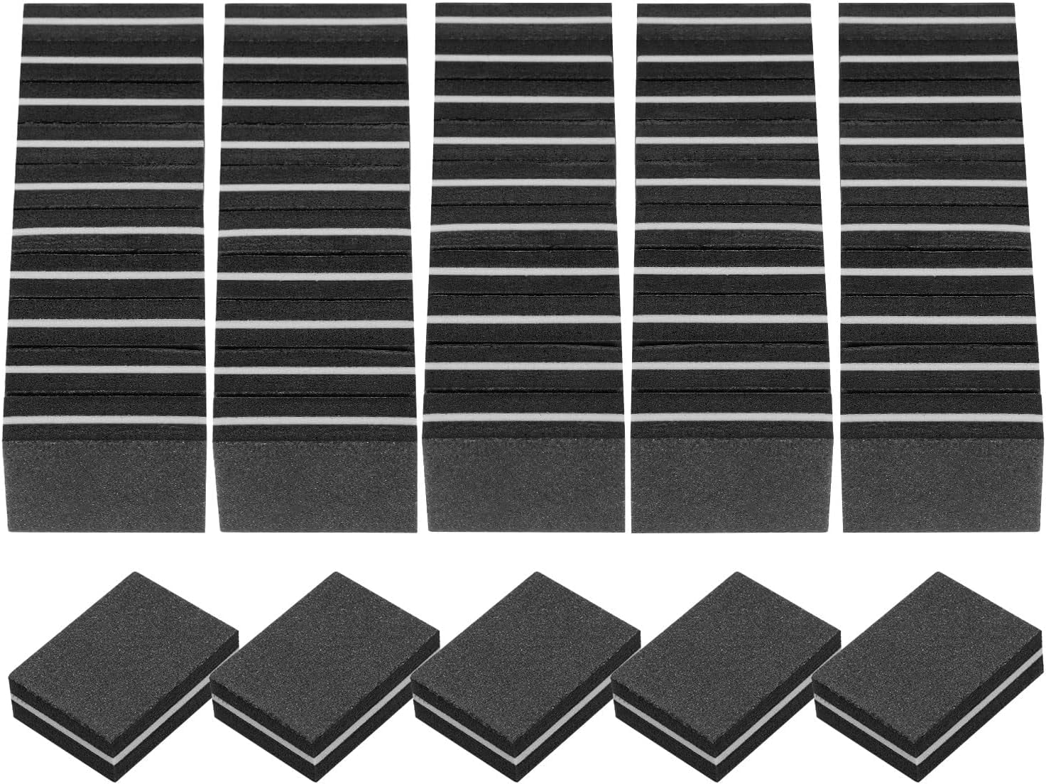 50pcs Mini Nail Buffers, 100/180 Grit Nail Sanding Blocks, Bulk Nail ...