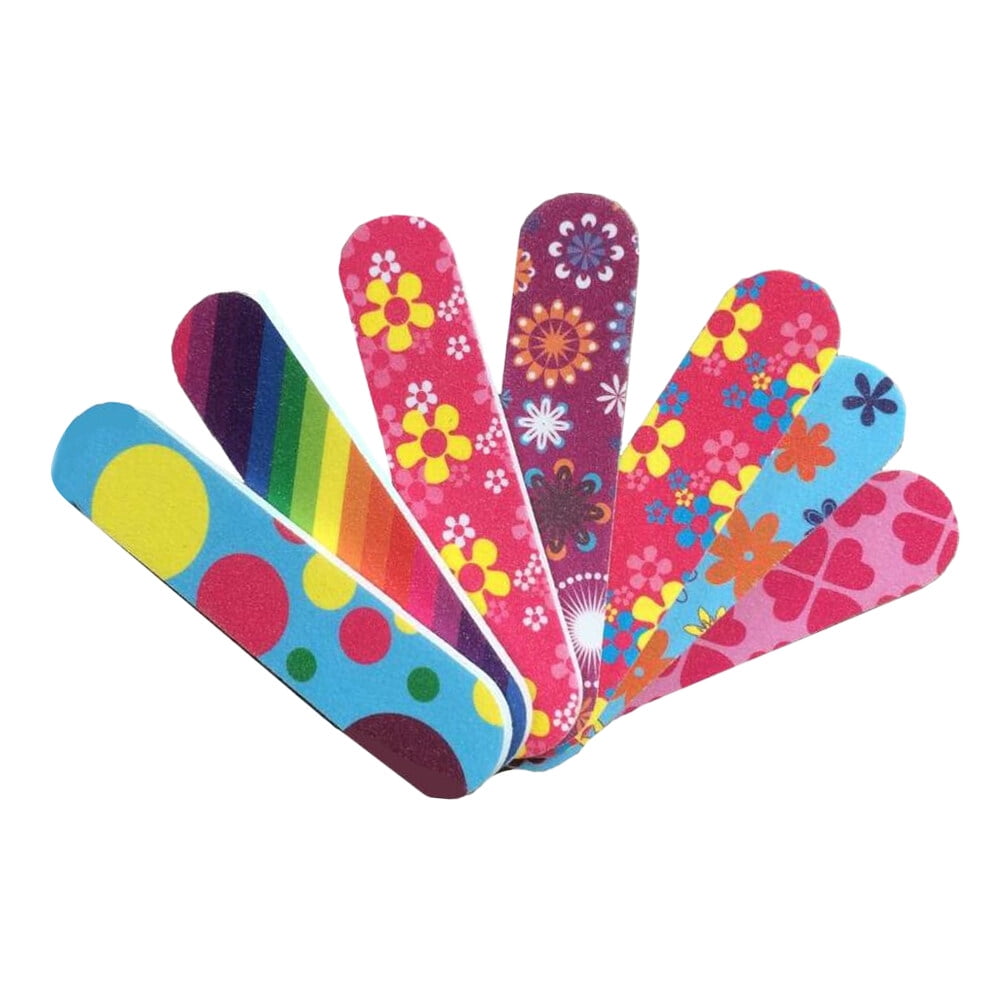 50pcs Mini Nail Files Bulk Double Side Printed Emery Boards Manicure