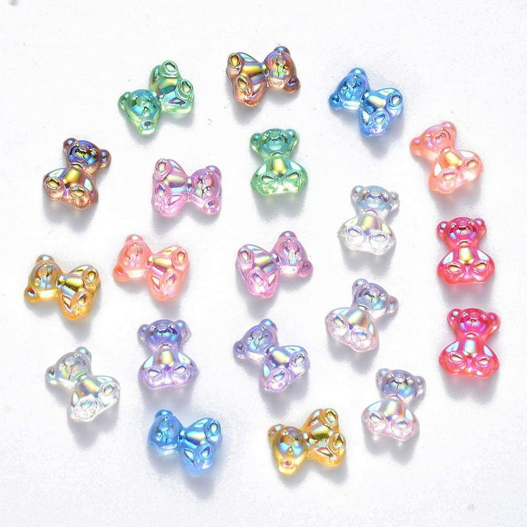 50Pcs Gummy Bear Charms DIY Supplies Resin Colorful for Necklace