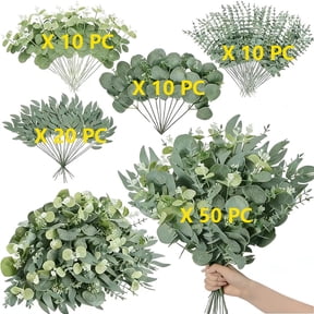 50pcs Mixed Artificial Eucalyptus Leaves Stems Realistic DIY Greenery for Wedding Bouquets Home Decor Table Centerpieces Christmas Arrangements No Maintenance