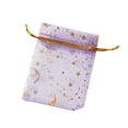 thumbnail image 1 of 50pcs Mixed Color Moon Star Organza Bags Jewelry Candy Pouch Drawstring For Small Businesses Party Favors Packaging Supplies Light Purple Gold 7X9cm, 1 of 6