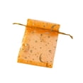 thumbnail image 1 of 50pcs Mixed Color Moon Star Organza Bags Jewelry Candy Pouch Drawstring For Small Businesses Party Favors Packaging Supplies Orange Gold 7X9cm, 1 of 6