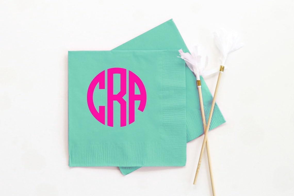 Party Monogram 50pcs Monogram Napkins, Personalized Birthday Napkins, Monogrammed ...