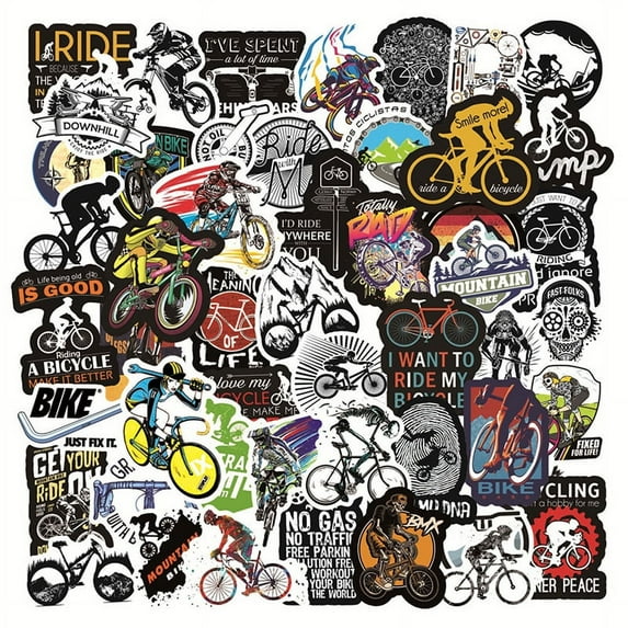 50pcs Mountain Bike Stickers Waterproof DIY Skateboard Laptop Motorcycle