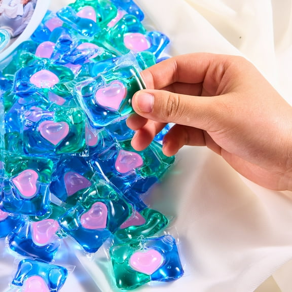 50pcs Multi-Purpose Laundry Beads, Fabric Softener, Stain Remover, Fresh Scent, With Strong Cleaning Power. Household Laundry Necessities, University Ultra Concentrated 3-in-1 Laundry Pods