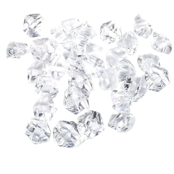 50pcs Multicolor Acrylic Cubes Clear Vase Fillers,Acrylic Crushed Rocks Plastic Diamonds Gems for DIY Craft Accessories Spring Party Wedding Centerpiece Table Scatter Prop Display(White)