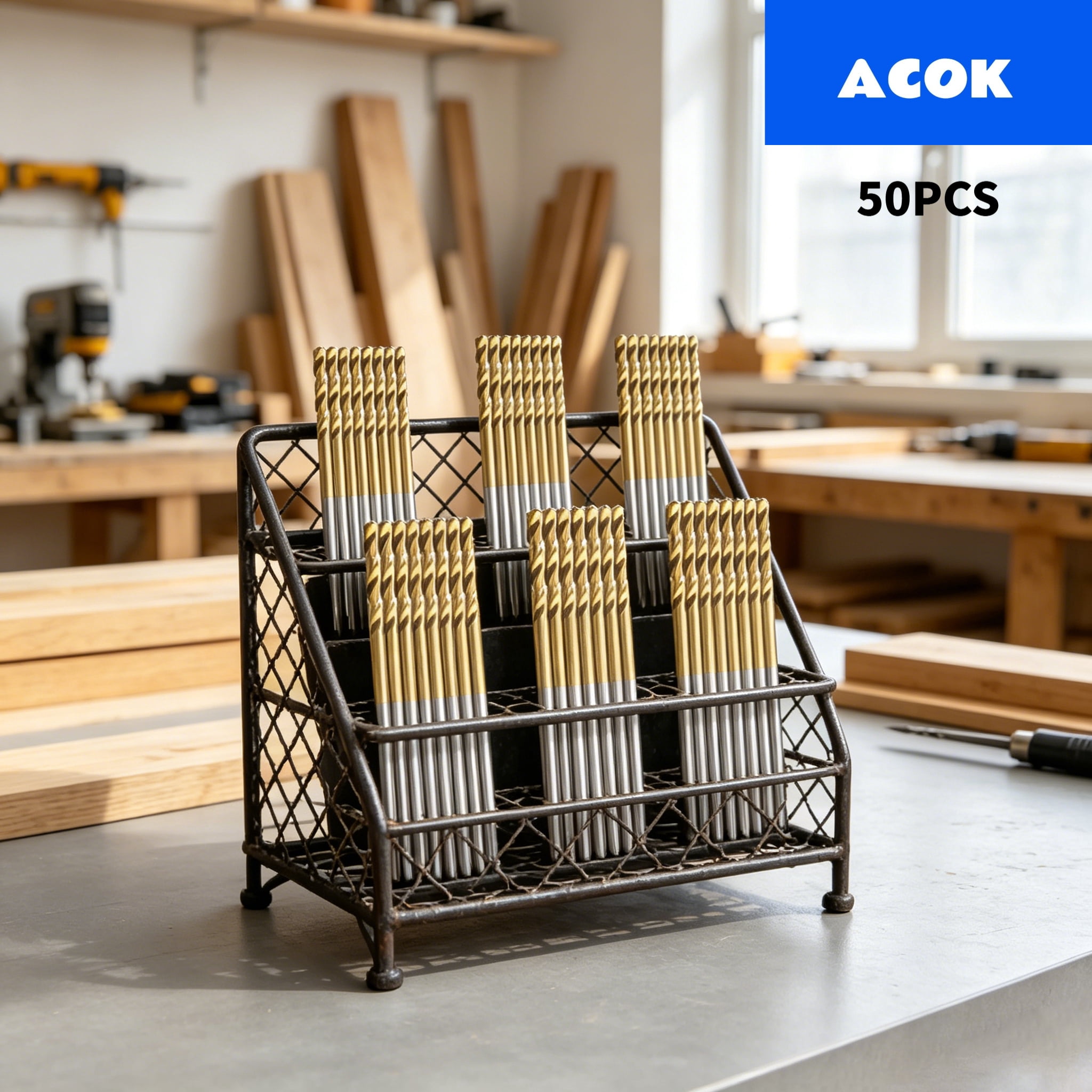 50pcs Multifunctional Drill Bit Set, Titanium Alloy Drill Bit Set, Compatible with Handheld Electric Drill Impact Drill, Suitable for Drilling Holes in Metal, Plastic, And Wood