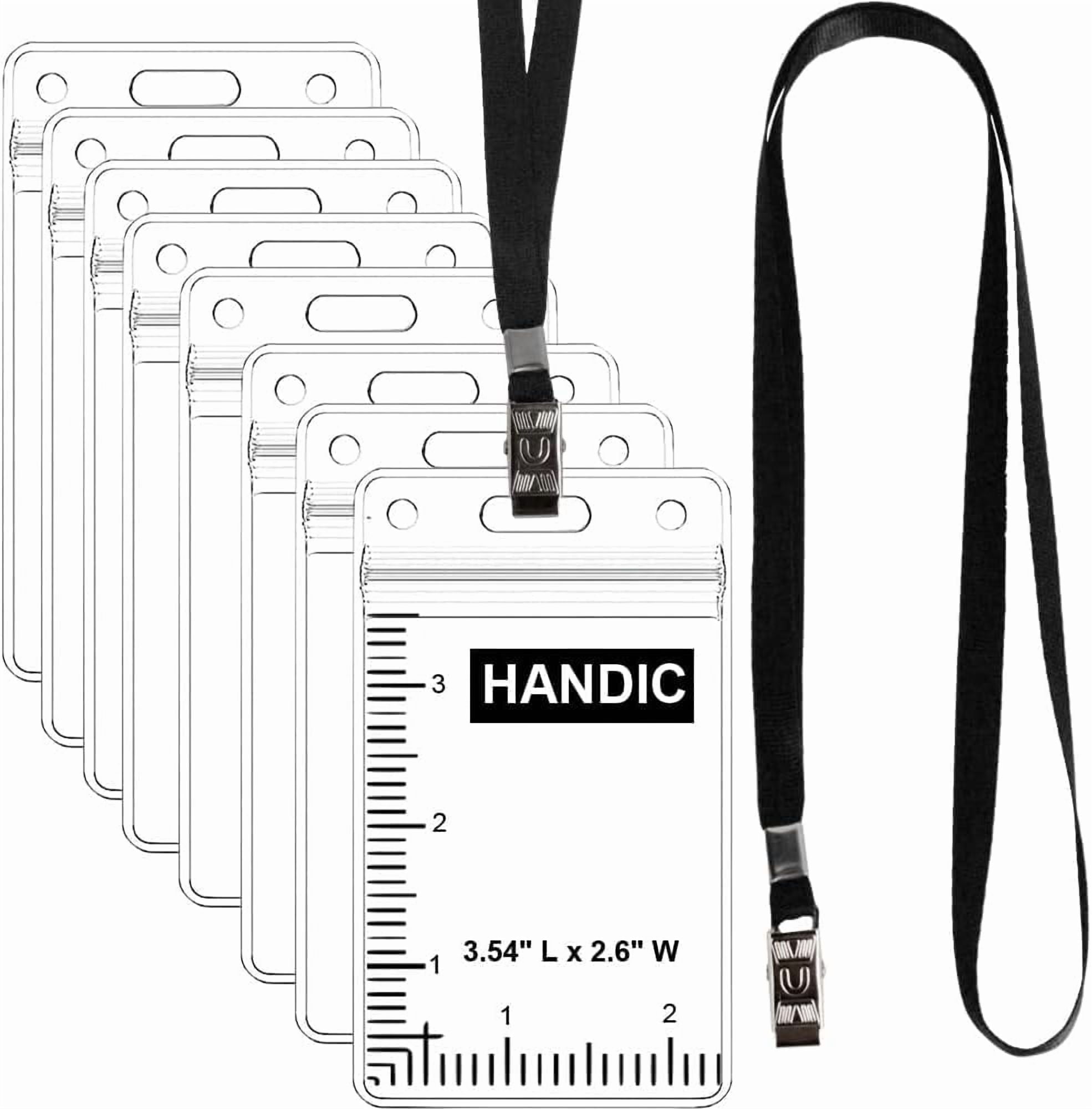 50pcs Lanyards with ID Holder for Name Tags Waterproof Type Clear Plastic Name Badge Holder Id Card