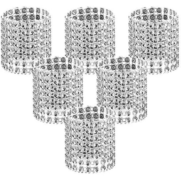 50pcs Napkin Rings, Silver Napkin Rings Buckles for Table Decorations, Wedding, Dinner, Party, DIY Decoration