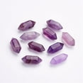 thumbnail image 1 of 50pcs Natural Amethyst Double Terminated Points Healing Stones Reiki Energy Balancing Meditation Therapy Wand No Hole 20x8mm, 1 of 2