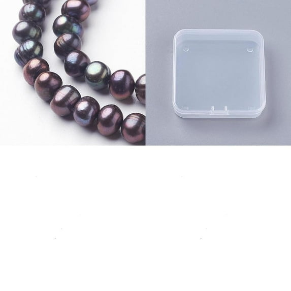 50pcs Natural Cultured Freshwater Pearl Beads Strands Dyed Potato Prussian Blue 7~10x7~8mm Hole: 0.6~0.7mm 14.17inch