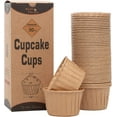 50pcs Natural Cupcake Baking Cups Heavy Duty Parchment Paper Liners