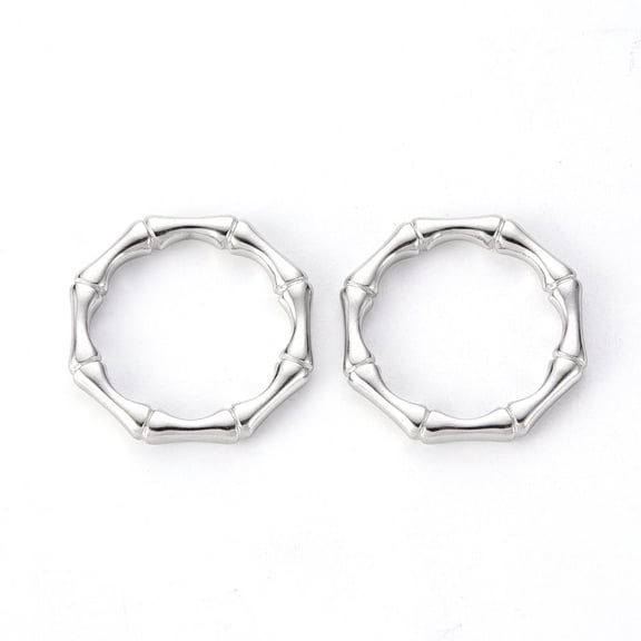 50pcs Non-Tarnish 304 Stainless Steel Linking Rings Octagon Ring Stainless Steel color 20.5x19.5x2.5mm Inner Diameter: 15mm