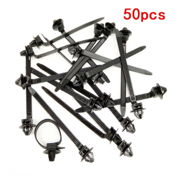 50pcs Nylon Cable Tie Fastener Clips Car Hose Clamp Fastening Zip Strap CYX