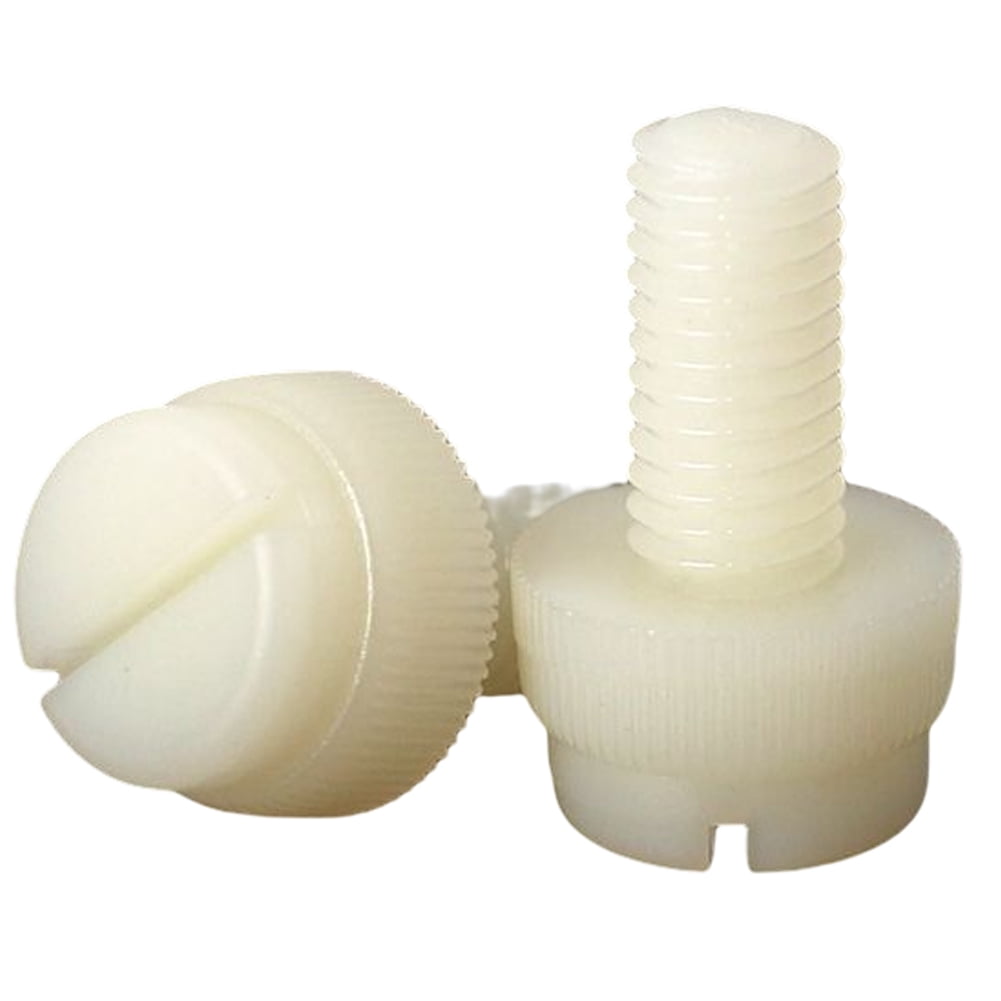 50pcs Nylon Hand Tighten Word Slotted Knurled Screws M3x4mm