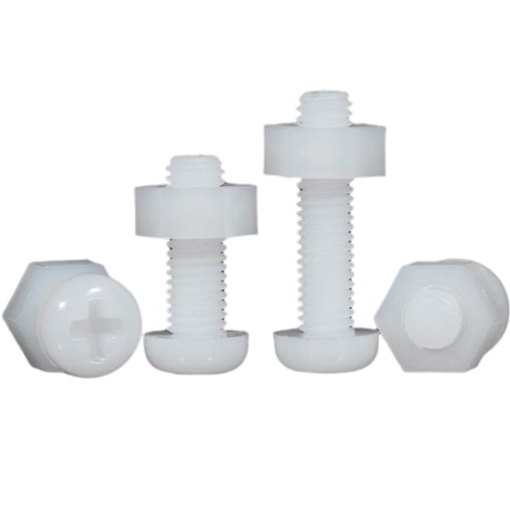 50pcs Nylon Round head screw and nut set M4x25mm
