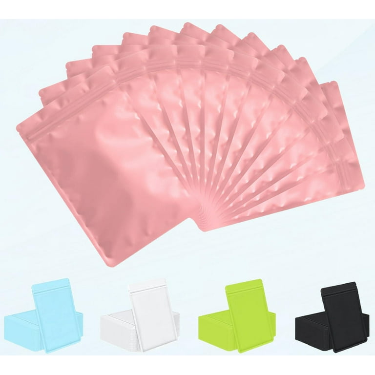 50pcs Opaque Pink Ziplock Bags Reusable Small Reusable Mylar Bag Aluminum Foil Sample Bags with Matte Color Packaging for Food Storage Pink 3.1 x5.1 Walmart