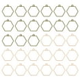 thumbnail image 1 of 50pcs Open Bezels, Resin Bezels Pendants Mold Open Back Bezels Alloy for Resin Jewelry Making, Hexagon,Silver Gold, 1 of 6