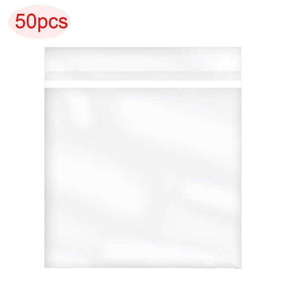 50pcs Outer Sleeves Wrinkle Free Singles Storage Pouch Seal Vinyl Records Bag Flat Pocket Clear Container Protecter