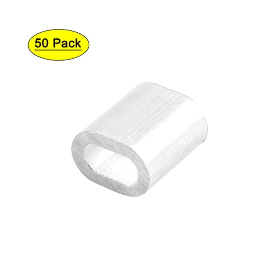 50pcs Oval Aluminum Sleeves Clamps for 2mm Wire Rope Swage Clip