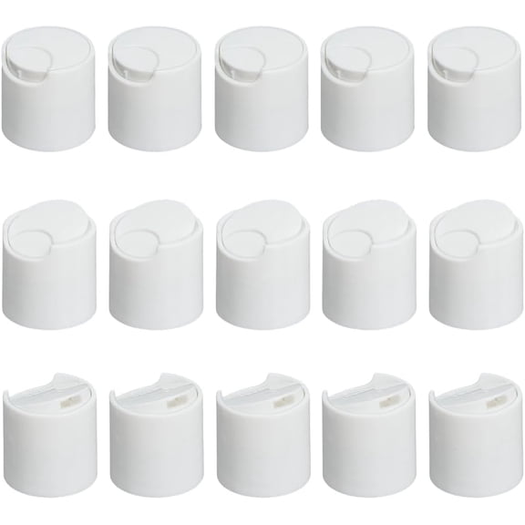50pcs PP Plastic Press Caps Replacement Disc Top Dispensing Lotion Bottle Closure Column White 3x3.1cm for handmaking