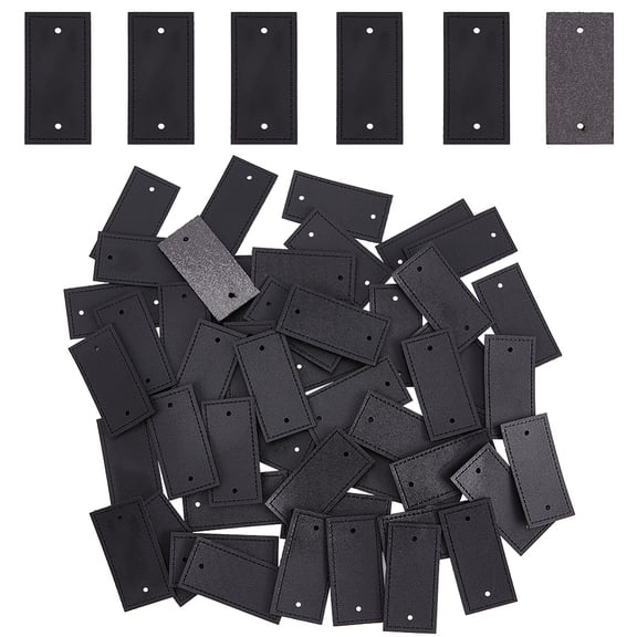 50pcs PU Leather Sewing Labels Blank Labels for Sewing Knitting Crafts Rectangle 50x25x2mm