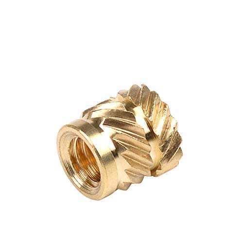 50pcs/Pack M6x6.35mm, OD8.7mm Heat Staking Threaded Inserts for Plastic Embed Nut Parts Brass C3604