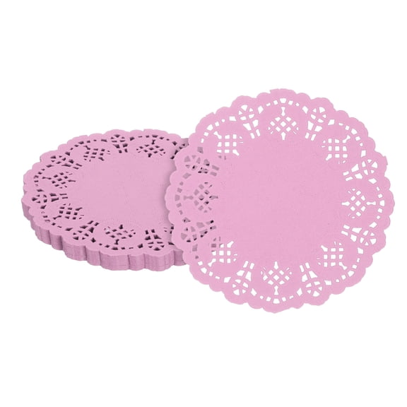 50pcs Paper Doilies, 3.5 Inch Lace Paper Doilies, Disposable Paper Placemats Pink