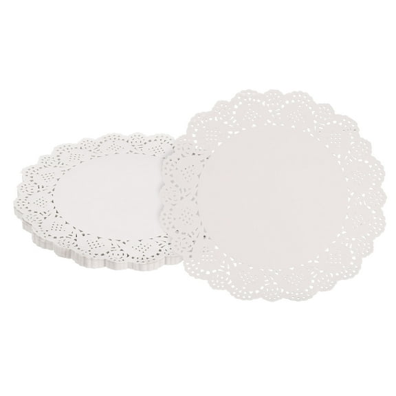 50pcs Paper Doilies, 6.5 Inch Lace Paper Doilies, Disposable Paper Placemats White