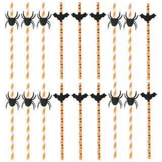 Didiseaon 300 Pcs Halloween Paper Straws Paper Straws for Crafts Striped  Party Straws Halloween Juice Straw Drinking Straw Smoothie Straw Funny  Straw