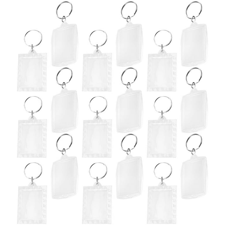 50pcs Photo Keychain Blanks Acrylic Blank Keychains Blank Keyrings for  Handbag Decor