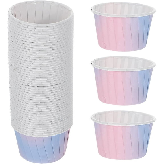 50pcs Pink Blue Gradient Cupcake Paper,Muffin Baking Cups, Oven Safe Home Dessert Cups