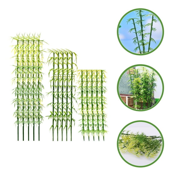 COMPUKAS 50pcs Small Artificial Bamboo Plant Mini Trees for DIY Sand Table Use in Architectural Models 3.10.40.4in