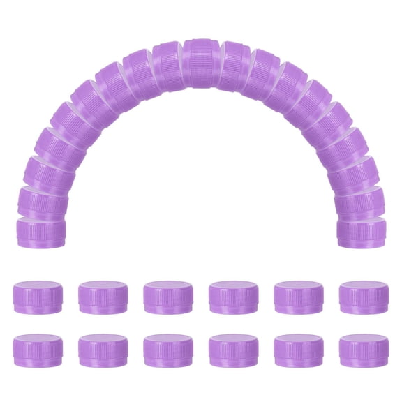 50pcs Plastic Bottle Caps, 1.2 inch Bottle Screw Lid Top Water Bottles Top Cap for DIY Development Imagination Intelligence Craft Scrapbook Creative Gifts, Light Purple