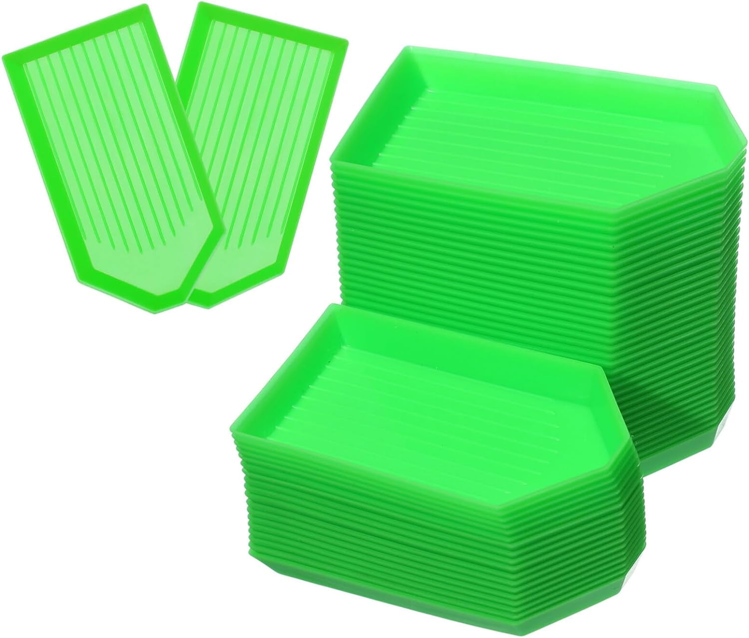 50pcs Plastic Diamond Art Painting Trays, Bead Sorting Trays Diamond