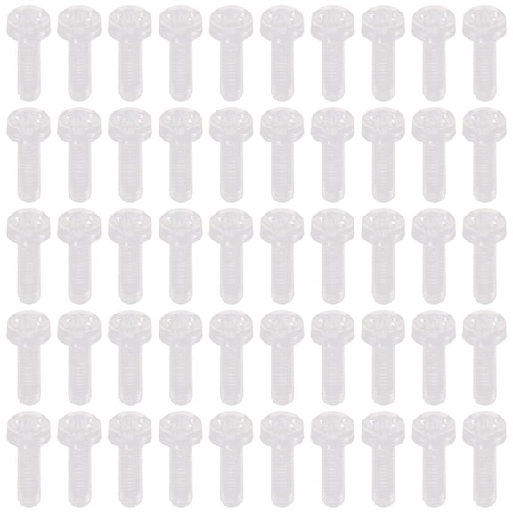 FONDOTIN 50 Pcs Transparent Round Screws Plastic Bolts for Crafts, Model Building, Electronics, and Home Repairs