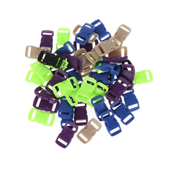 50pcs Plastic Strap Buckles Adjustable Multicolored Side Release Buckles Clips for Paracord Bracelets Dog Collars Webbing (Random Color)