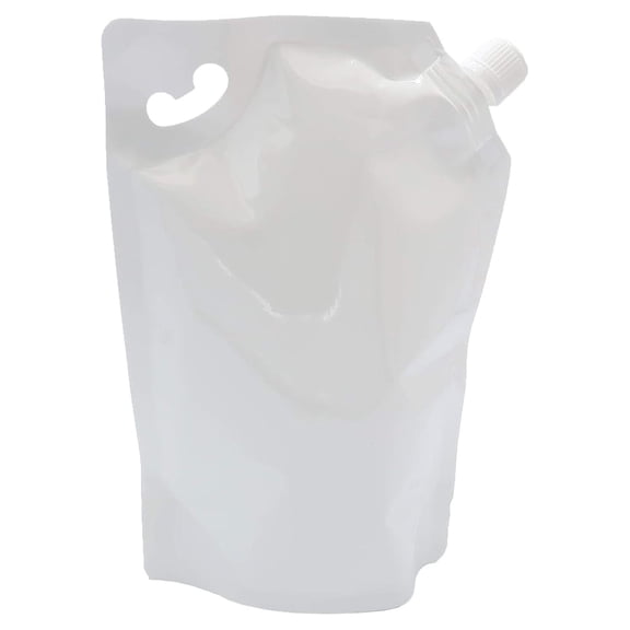 50pcs Premium Heavy Duty Reusable Plastic Pouch Flask Concealable Beverage w/Funnels (16.9 oz, White)