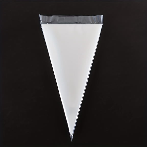 50pcs Premium Thickened Clear Piping Bags - Food-Safe Plastic, Triangular Squeeze Bags for Cake Decorating, Cookies & Creams - Ideal for Baking & Icing with Durable Transparent Design