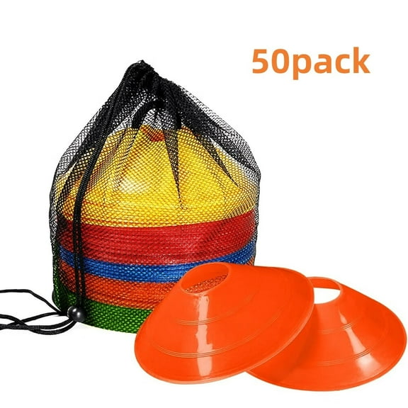 50pcs Pro Disc Cones - Agility Soccer Cones Football Cones with Carry Bag for Sports Training,Football,Basketball