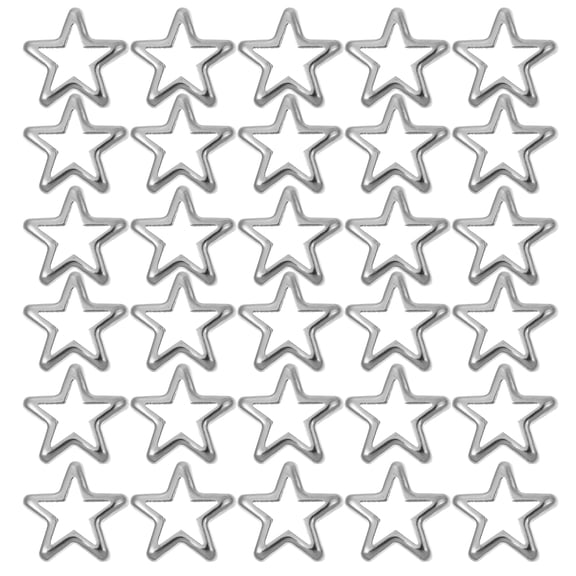 50pcs Punk Star Rivet Metal Star Rivets Star Rivet Studs Garment Rivets Studs for Clothing Shoes Crafts Silver