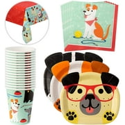 50pcs Puppy Dog Themed Birthday Party Supplies, Puppy Dog Party Decorations, Dog Shaped Dinner Plates Napkins Tableware Set Cups for Kids, Serves 16 Guests