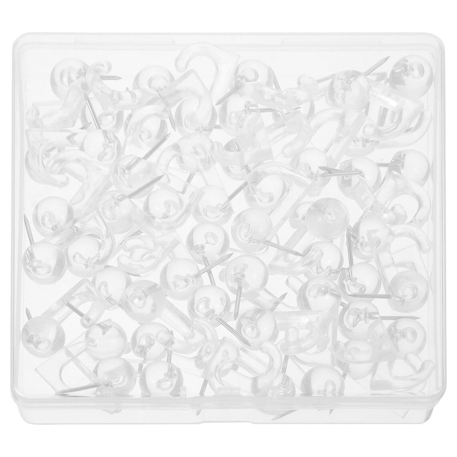 50pcs Push Pin Hooks Plastic Heads Thumb Tacks Hooks Cork Board Push