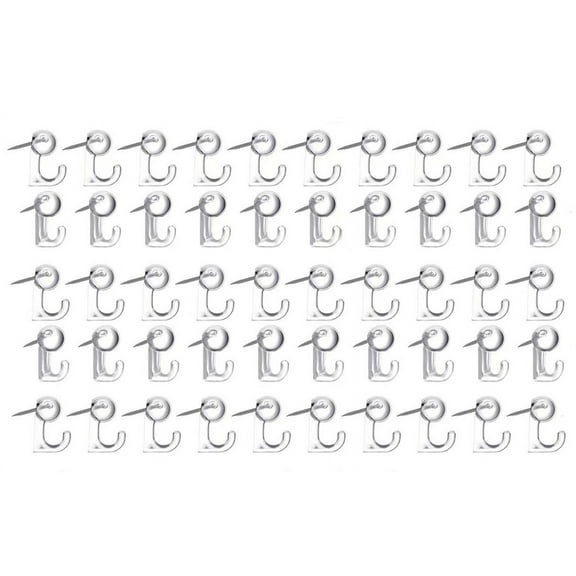 50pcs Push Pins Picture Hanger Hooks - Steel Pins/Plastic Heads, Sturdy/Lightweight, Easy to Use, For Hanging Pictures/Keys/Wall Decor