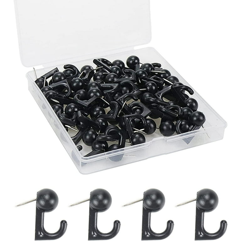 50pcs Push Pins with Hooks Thumb Tacks Picture Hanging Nails with