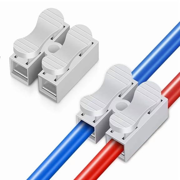50pcs Quick Connect Wire Terminals Durable Steel Spring Connectors for Easy Electrical Cable Clamping, Supports 110V-240V, PVC Insulated